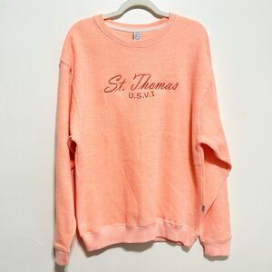 Ragwear St. Thomas U.S.V.I. French Terry Sweatshirt Cantaloupe Melon Sz M NWOT